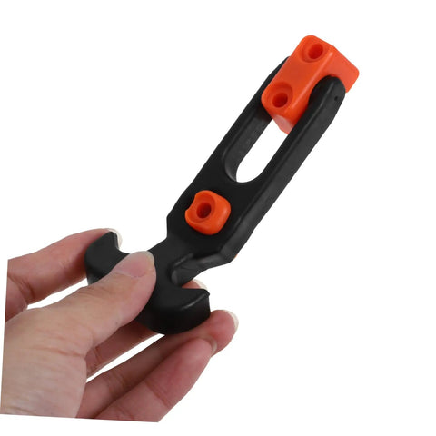 Heavy Duty T Handle Hood Latch Kit For Cars Replacement Rubber Material Hasp Latch For TJ Jeeps, black and orange latch close-up