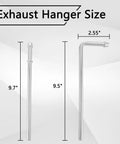 Universal Exhaust Hanger Kit With Weld On Rods, 4 Piece Set, Two 90 Degree Bent Rods At 9.5 In, and Two Straight Rods At 9.7 In