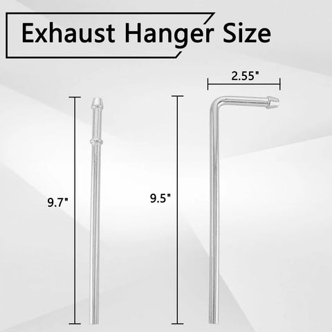 Universal Exhaust Hanger Kit With Weld On Rods, 4 Piece Set, Two 90 Degree Bent Rods At 9.5 In, and Two Straight Rods At 9.7 In