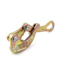 Premium Grade Cable Grip And Wire Puller Set To Fix Slack On Overhead Power Lines Smooth As Butter For Daily Grind 4408 Lbs Capacity Heavy Duty Alloy Build 2 Pack, close-up of alloy cable grip tool.