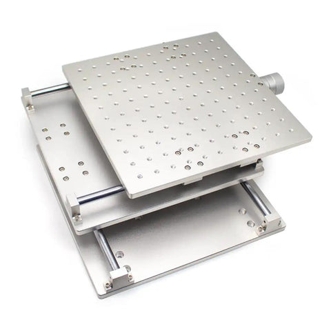 Close-up of Heavy Duty Portable Welding Workbench With Smooth Xy Tracking, Versatile Marking And Engraving Base for Optics Projects.