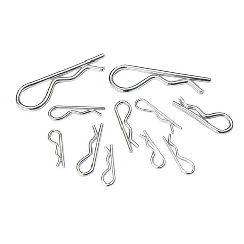 Top Rated 150 Pcs R Shape Cotter Pins Made From Durable Carbon Steel With Easy Carry Box, assorted sizes for various engineering jobs.