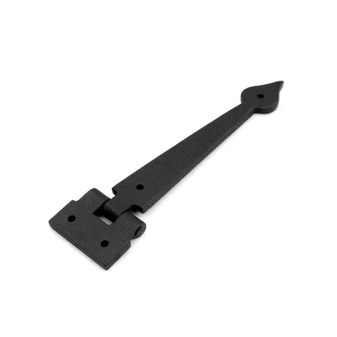 Tough As Nails Black Wrought Iron Strap Hinge Pair With Classic Spear Tip 7 Inch Rust Resistant Heavy Duty Flush Mount Cabinet Door Hardware For Farmhouse Barn Gates