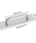 Stainless Steel Door Handle Pull Plate For Commercial Doors Pack Of 2 299x80mm 11.77 In By 3.15 In Brushed Chrome Finish visible dimensions