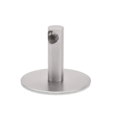 Close-up of 16 Inch Stainless Steel Towel Bar With 3M Self Adhesive Wall Mount attachment, brushed nickel, top view.