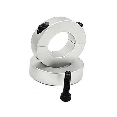Heavy Duty High Grade Aluminum Clamping Ring Adjustable 13mm To 30mm Inner Diameter Single Split Collar Secures Drive Shafts Gearboxes Motor Bases Providing Rock Solid Stability For Industrial Use Ensuring Long Lasting Performance Reliability Daily, front view