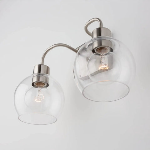 Tanner Urban Industrial Clear Glass Bathroom Vanity Wall Light Two Light Matte Black Finish 10 Inch High By 15 Inch Wide