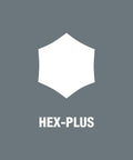 Hex-Plus logo on gray background for Stainless Hex Key Set With L Keys And Hex Plus Tips, 9 Piece Allen Wrench Kit