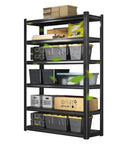 Heavy Duty Six Tier Metal Garage Shelving Rack Rock Solid Adjustable Storage Shelf Unit Built Tough For Utility Basement Kitchen Garage And Bathroom Rust Proof Workhorse Gear filled with storage bins and boxes.