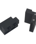 Two Pack Sliding Barn Door Rail Track Limiters With Rubber Covered Roller Stopper For 1.57 Inch Track Width And 0.24 Inch Track Thickness