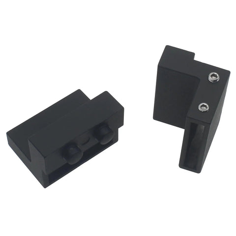 Two Pack Sliding Barn Door Rail Track Limiters With Rubber Covered Roller Stopper For 1.57 Inch Track Width And 0.24 Inch Track Thickness