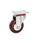 Built Tough Swivel Plate Caster With 2.5 Inch Tpr Wheel And 4X4 Inch Steel Mounting Base for smooth floor travel.