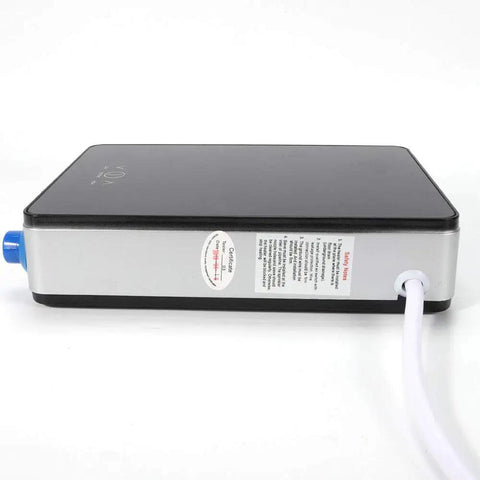 Side view of Tankless Water Heater On Demand 6500W 220V Instant Hot Water for Bath and Shower, Wall Mount, Black Red Finish