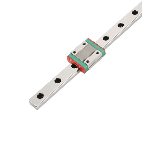 Compact Linear Guide Rail Kit 300mm with MGN12B Slide Block for precise motion, showcasing 12mm wide steel rail and integrated lubrication