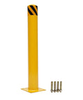 Beefy Yellow Bolt Down Safety Bollard Post 36 Inch Steel Barrier Pillar With 4 Free Anchor Bolts