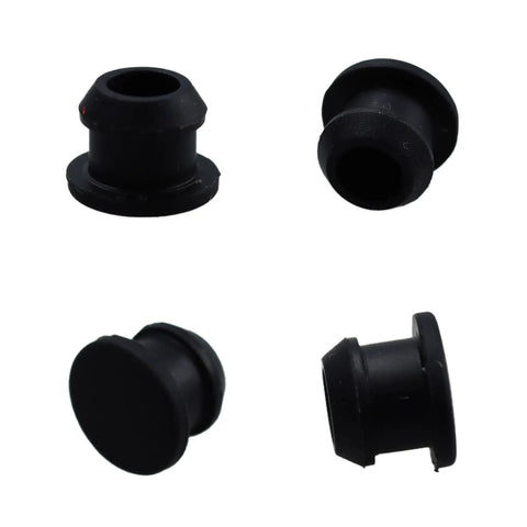 Heavy Duty Silicone Snap In Hole Plugs Waterproof Round Panel Seals 9mm Diameter 20 Pack shown in various angles.