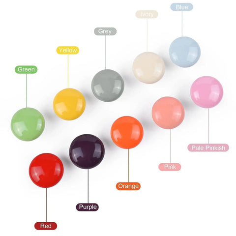 Colorful Ceramic Drawer Knobs Set Of Ten Glossy Round Cabinet Knobs For Dressers Cabinets Chests And Wardrobes Cute Playful Finish Durable And Easy To Install Perfect For Your Home DIY Makeover, assorted colors