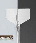 Outside corner trowel from 4 Piece Stainless Steel Drywall Corner Tool Set With 2 Inch Inside And Outside Corner Trowels For Smooth Plastering.