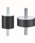 Rubber Shock Isolator Mount For Fitness Equipment With M6 M8 M10 M12 Threaded Inserts, Cuts Vibration And Noise, 60mm Diameter By 35mm Height, M10x27 Stud Size, Durable Rubber And Metal Build, Easy Install Vibe Dampener, black rubber isolator mounts with threaded studs