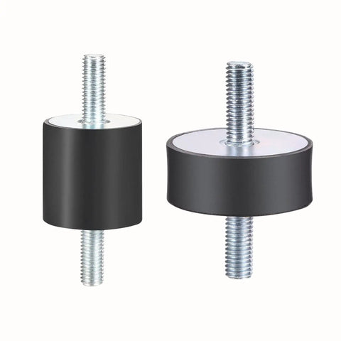 Rubber Shock Isolator Mount For Fitness Equipment With M6 M8 M10 M12 Threaded Inserts, Cuts Vibration And Noise, 60mm Diameter By 35mm Height, M10x27 Stud Size, Durable Rubber And Metal Build, Easy Install Vibe Dampener, black rubber isolator mounts with threaded studs