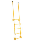 Heavy Duty Steel Walk Thru Dock Ladder Five Step Rock Solid Frame With High Guard Rails For Smooth Warehouse Navigation side view