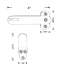 Diagram of Solid Brass Barn Door Latch For Cabinet Doors 4 Inch Brushed Antique Brass Finish No Fuss Install Flip Latch