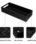 Black Acrylic Toilet Paper Holder With Storage And Tank Tray Modern Vanity Organizer With Handles Spill Proof Bathroom Desk Organizer For Home Decor And Countertop