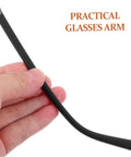 Hand holding black DIY Replacement Glasses Arms Temples Kit For Easy Installation And Quick Frame Repairs Durable Universal Eyeglasses Legs.