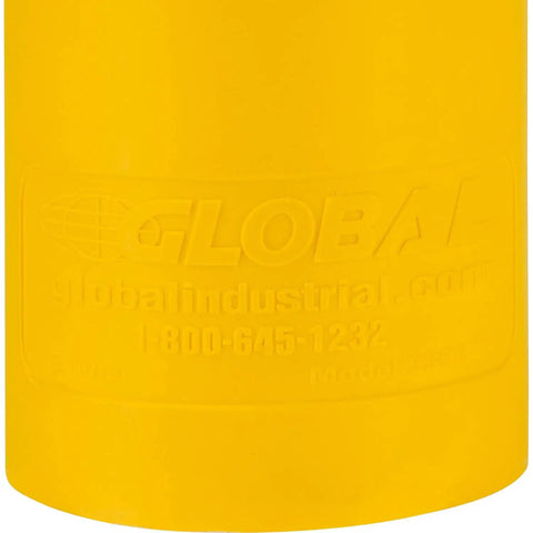 Heavy Duty 60 Inch Yellow Bollard Post Sleeve With Dome Top Rock Solid Impact Guard For Parking Lots, HDPE, textured close-up.