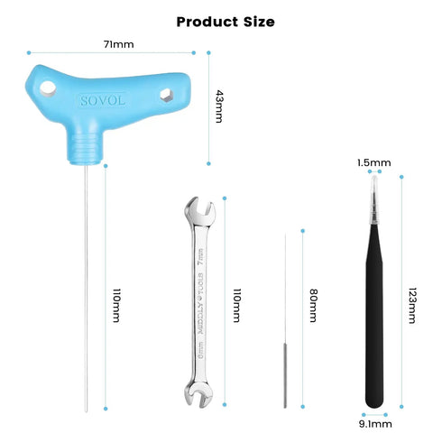 Top Shelf 13 Piece 3D Printer Nozzle Cleaning Kit With Heavy Duty Wrench And Precision Needles For Dead Simple Clog Fixes And Hassle Free Prints Every Day
