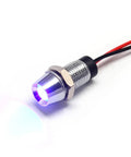 Tough As Nails 8mm Waterproof LED Metal Status Indicator Light Prewired For Wide Voltage 12 24V And 110 220V IP65 Rated All Weather Build For Industrial Equipment Automotive Dashboards And Outdoor Gear, metal housing with wires