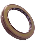 High pressure oil seal for hydraulic pumps made of fluorine rubber with double lip and metal frame, suitable for heavy equipment.