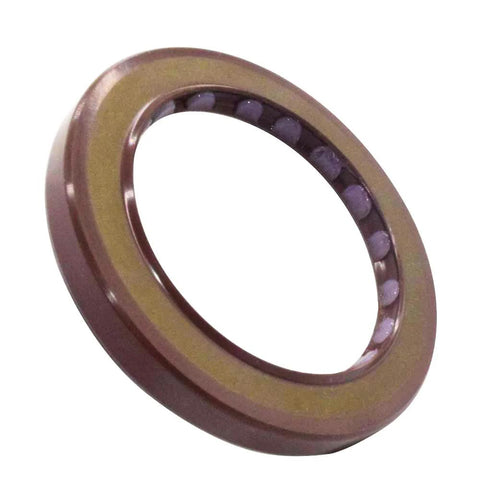 High pressure oil seal for hydraulic pumps made of fluorine rubber with double lip and metal frame, suitable for heavy equipment.