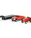 Die Cast Allis Chalmers D19 Tractor With Ford F 350 Pickup And Fifth Wheel Trailer Set One Sixty Fourth Scale Collectible Diecast