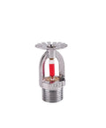 Built Tough 68 Degree Fire Sprinkler Head Offering Fast Upward And Downward Spray Coverage, chrome finish with red glass element.