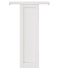 Sliding Barn Door With Hardware Kit, White Primed Solid Manufactured Wood Panel, Durable Track System, DIY Friendly Install
