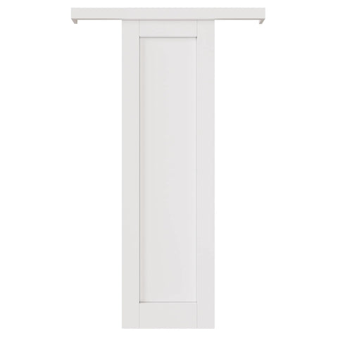 Sliding Barn Door With Hardware Kit, White Primed Solid Manufactured Wood Panel, Durable Track System, DIY Friendly Install