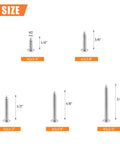 Number 2 To 3/4 Inch Stainless Steel Wood Screws Set 304 Stainless Phillips Pan Head Self Tapping 250 Pieces Assortment Kit for DIY