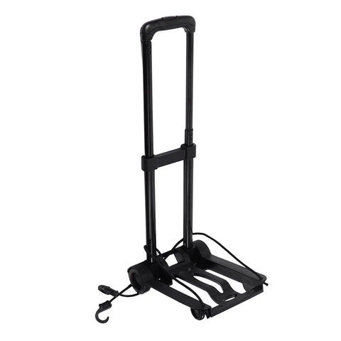 Folding Hand Truck Cart With Large Capacity Lightweight Yet Sturdy Dolly For Shopping Travel Moving And Office Tasks Retractable Tie Rod For Easy Loading And Compact Foldable Design For Car Or Closet Storage, black folded