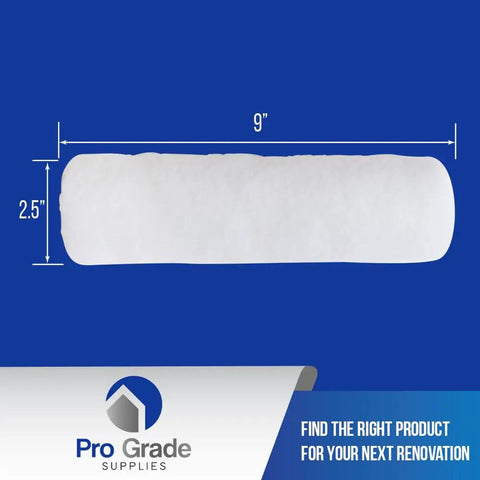Ultimate White Nylon Paint Roller Covers For Smooth Walls Nine Inch Length Three Eighths Inch Nap Durable Washable Five Pack