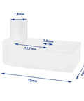 2Pcs Bifold Shower Door Hinge Pivot 7.5mm PE Glass Door Hinge Shaft For Bathroom And Balcony Free Swinging Easy Install 360 Degree Rotation Fits 32x14x19mm White