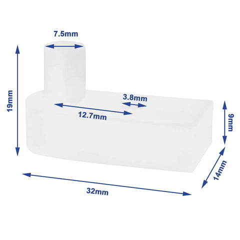 2Pcs Bifold Shower Door Hinge Pivot 7.5mm PE Glass Door Hinge Shaft For Bathroom And Balcony Free Swinging Easy Install 360 Degree Rotation Fits 32x14x19mm White