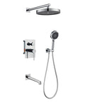 Premium Wall Mounted Rainfall Shower System That Hits Different With Single Handle Hot And Cold Control And Killer Three Setting Spray For Solid Bathroom Vibes, chrome finish, wall mounted design.