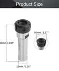Diagram of ER32 Router Collet Chuck Extension Rod 32mm Shank By 100mm Length Heavy Duty CNC Milling Tool Holder with size measurements