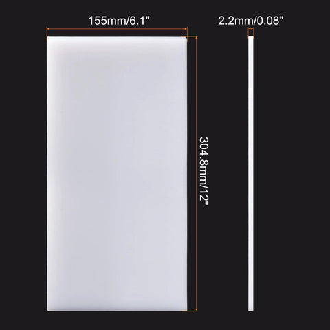 Dimensions of UHMW Sheet 6.1 X 12 Inch White Ultra High Molecular Weight Polyethylene Board Heavy Duty Plastic for Bearings