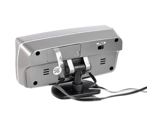 Riloer 4-in-1 LED car display kit gray rear view on mounting stand with exposed wires