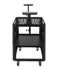 Rock Solid Rolling Planer Stand Handles 550 Lbs Heavy Duty Power Tool Workstation with carbon steel frame and adjustable top.