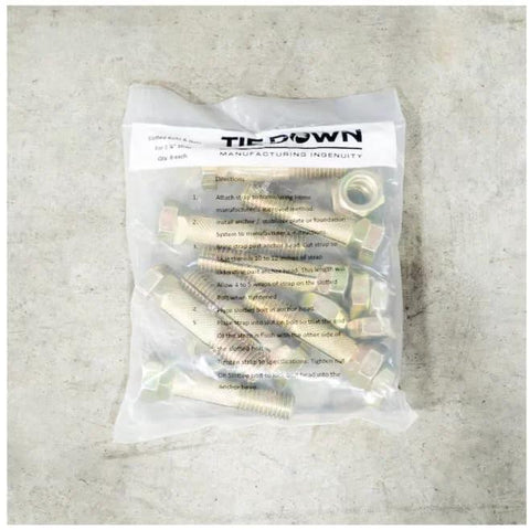 Slotted Bolts And Nuts Pack Of 8 For Ground Anchor Brackets And Straps, Complete Anchor Security For Manufactured Home Anchors