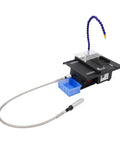 Reliable 110V Gem Lapidary Table Saw With Bench Polisher And Lathe Mini Diy Grinder in black with flexible hose attachment