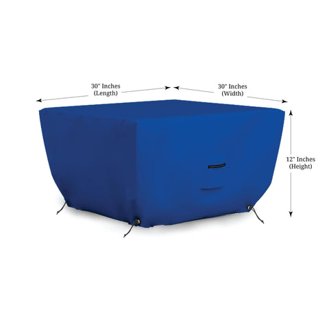 Heavy Duty Fire Pit Cover For Outdoor Use 30In L X 30In W X 12In H Waterproof UV And Weather Resistant 18 Oz PVC Coated Polyester